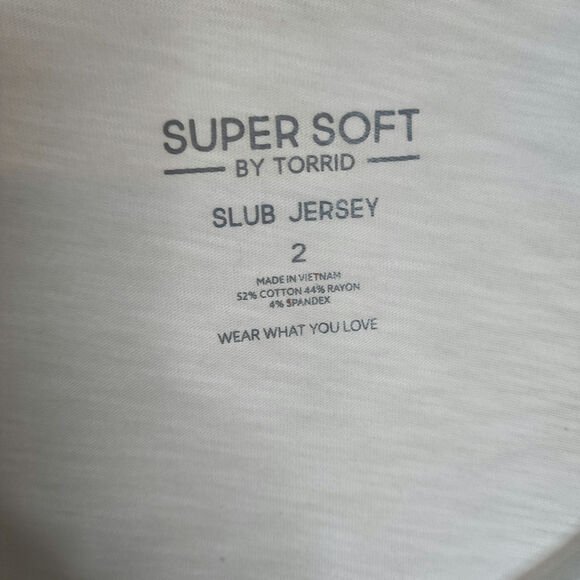 Torrid Supersoft Slub Scoop Neck Long Sleeve Tee, Bright White, 2X, NWT - Picture 4 of 7